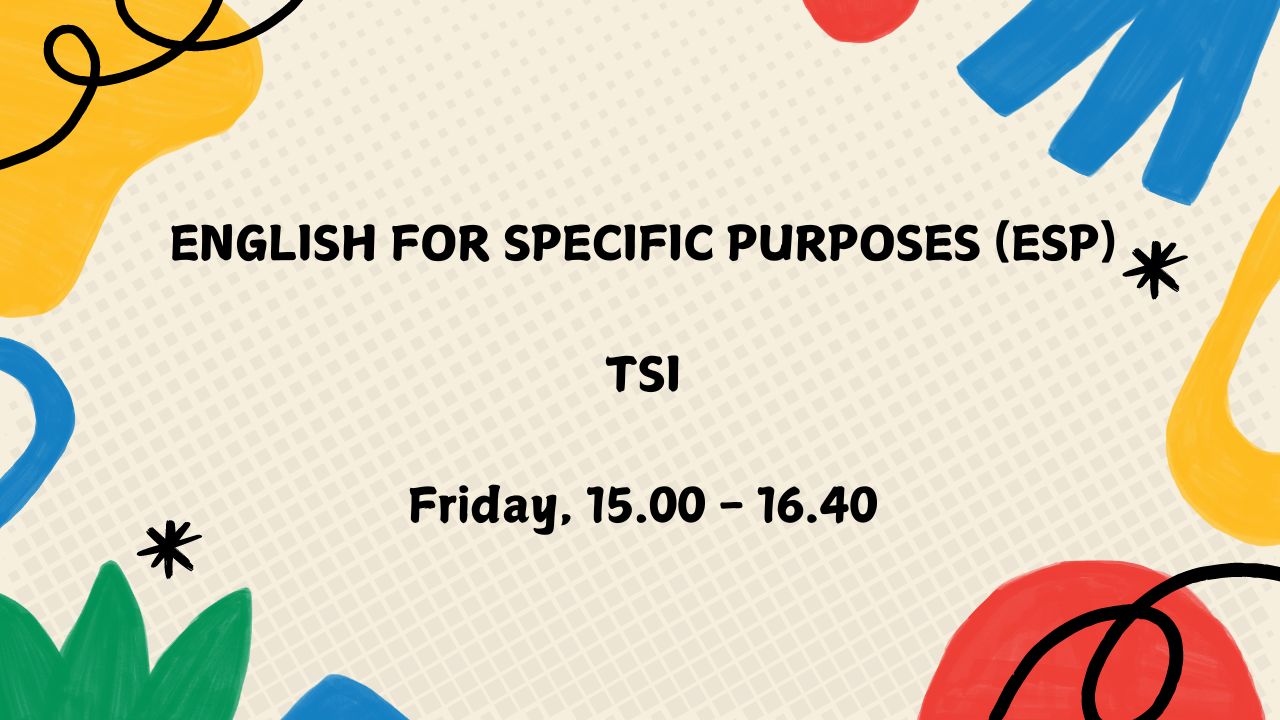 K-23 MKU201  English for Specific Purposes-TSI